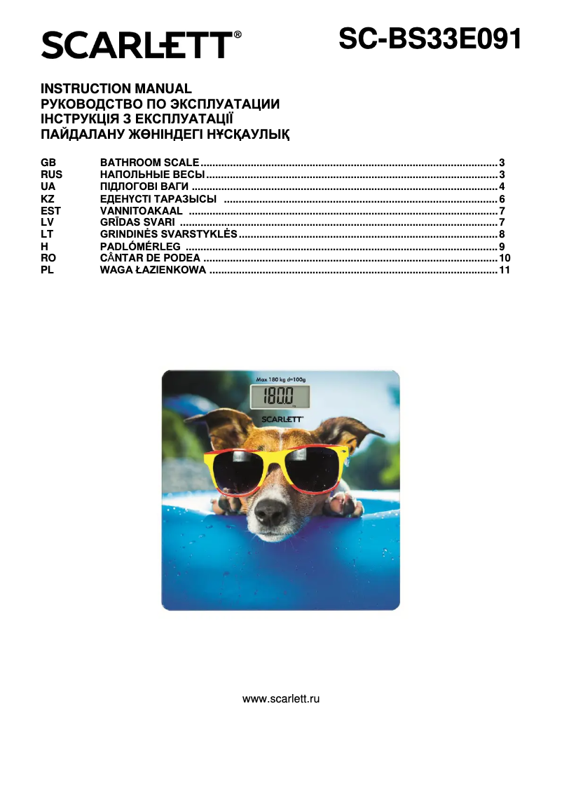Image de la première page du manuel de l'appareil SC-BS33E091
