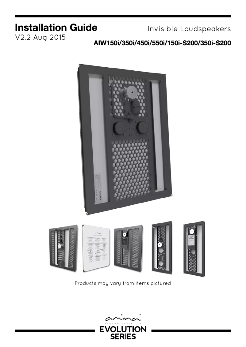 Image de la première page du manuel de l'appareil Evolution AIW750iN loudspeaker