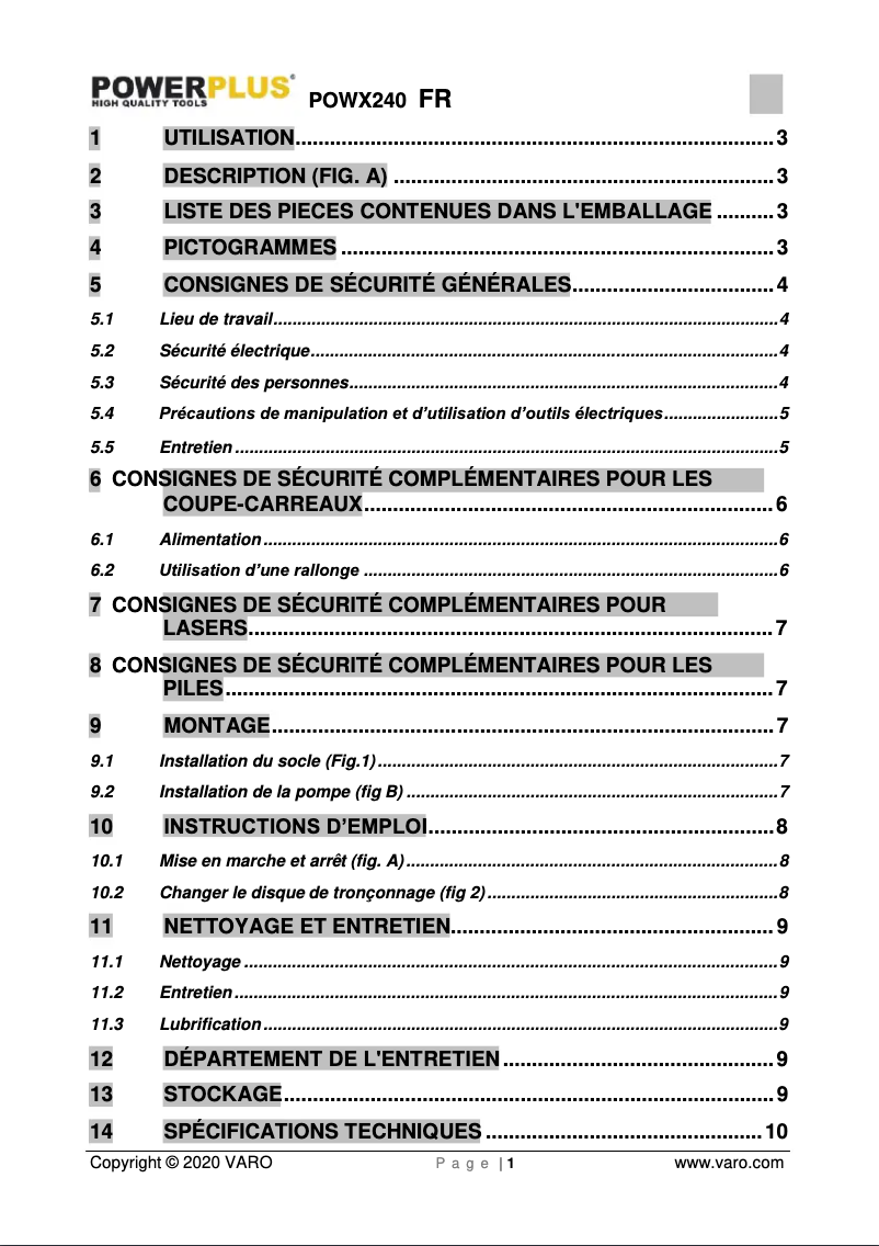 Página 1 del manual Manual de usuario PowerPlus POWX240