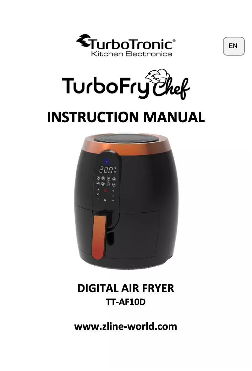 Image de la première page du manuel de l'appareil TurboFry Chef TT-AF10D