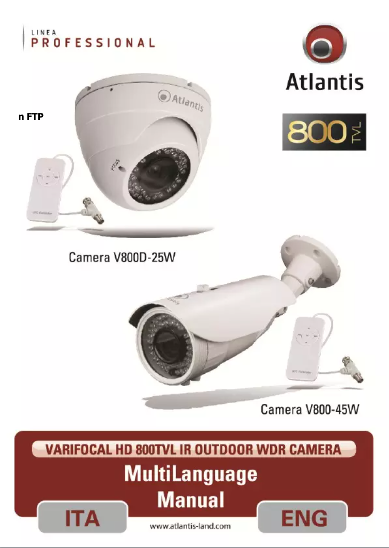 Page n°1 - Manuel utilisateur Atlantis Land V800-45W