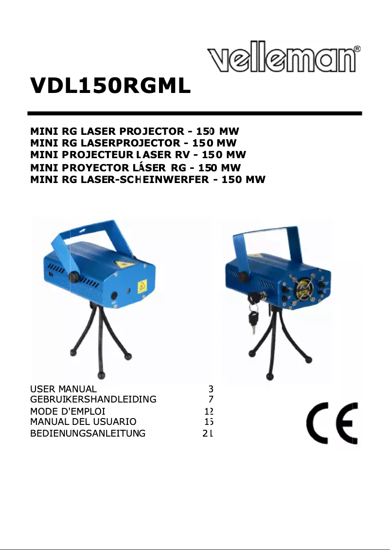Page n°1 - Manuel utilisateur HQ Power VDL150RGML
