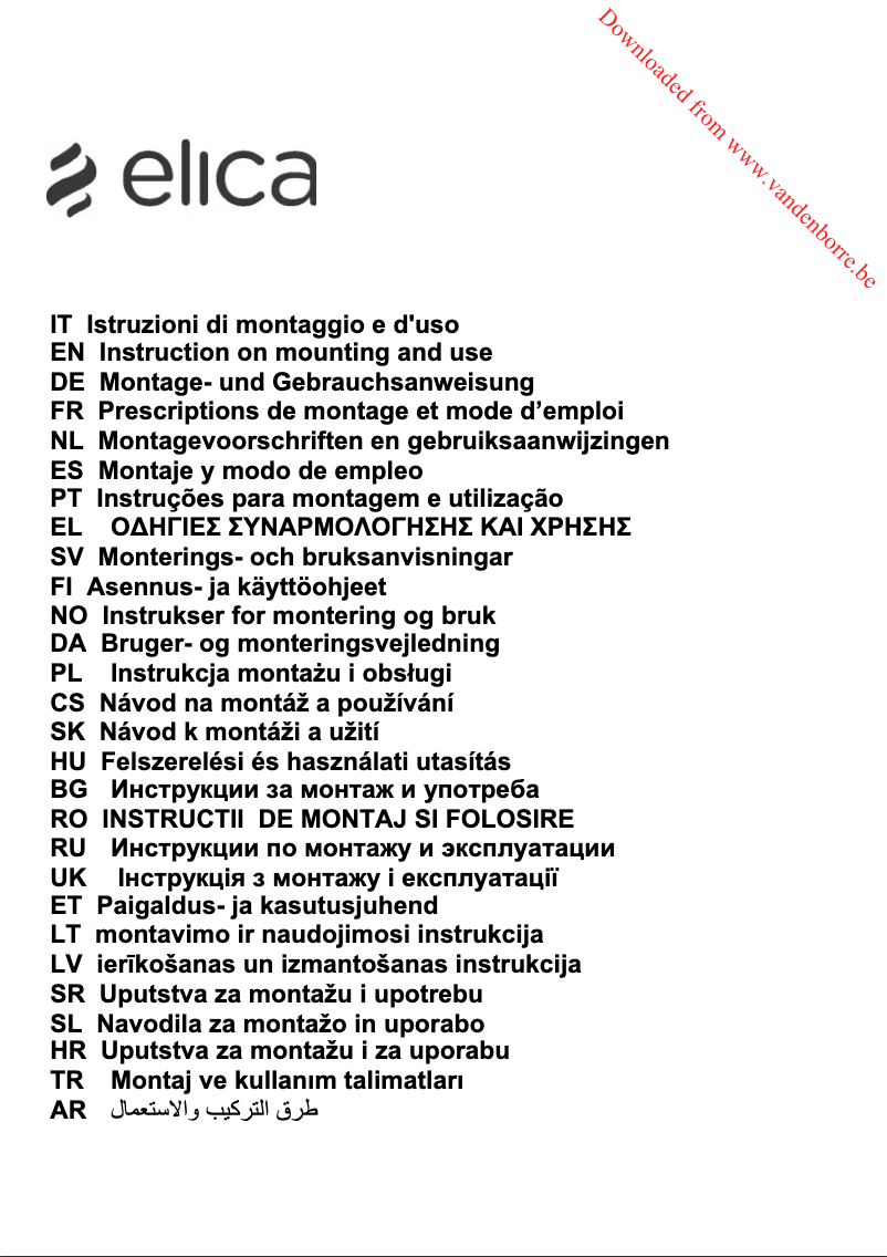 Page n°1 - Manuel utilisateur Elica Sweet Peltrox