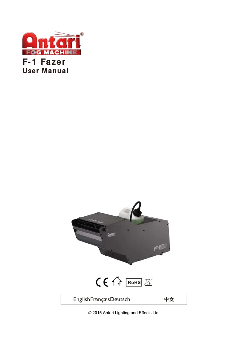 Page 1 de la notice Manuel utilisateur Antari WTR-10