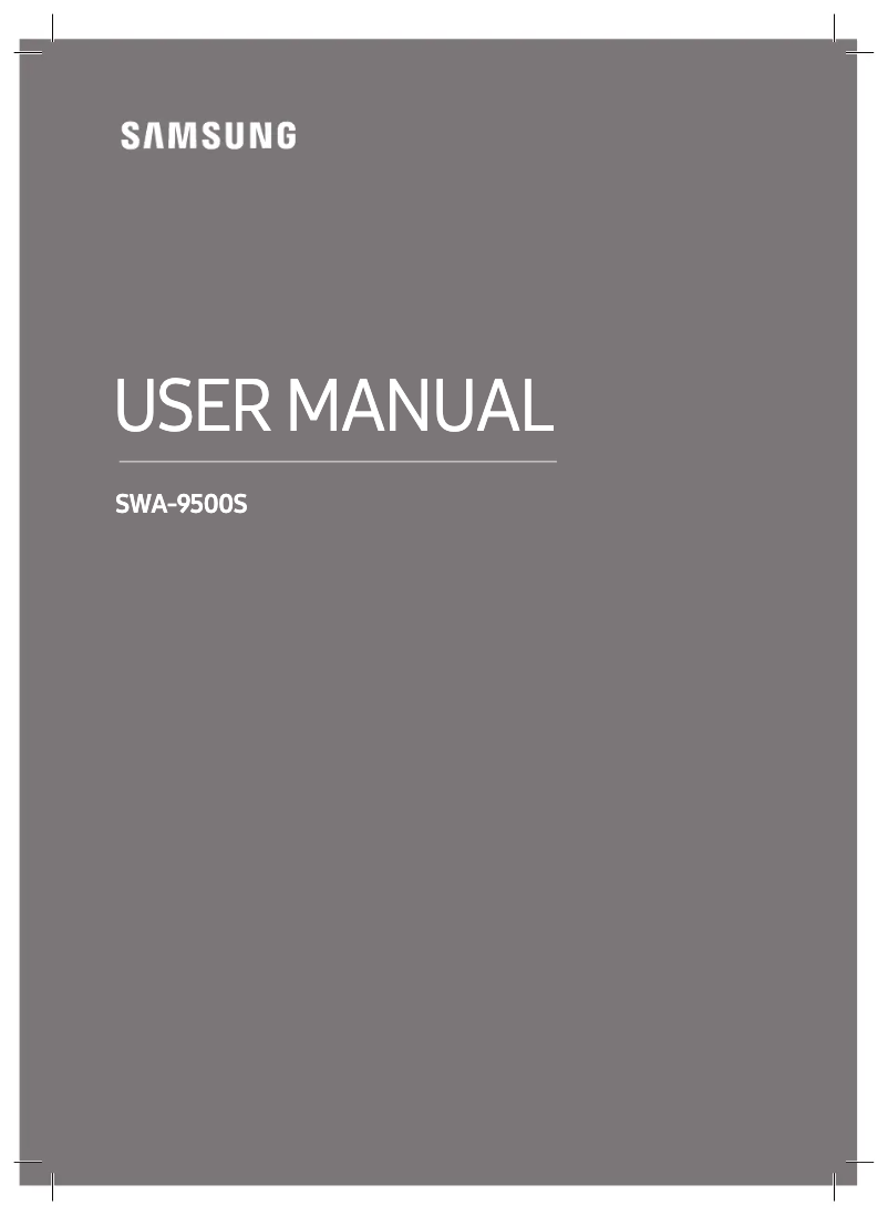 Page n°1 - Manuel utilisateur Samsung SWA-9500S