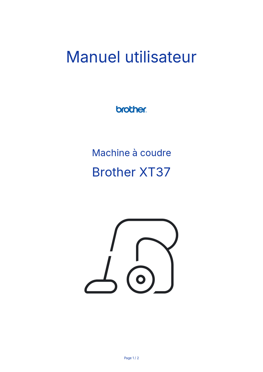 Page n°1 - Manuel utilisateur Brother XT37