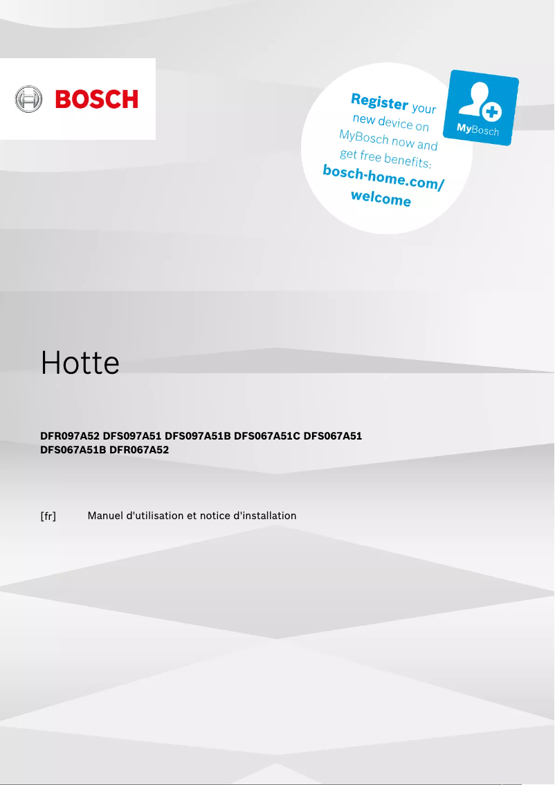 Page 1 de la notice Manuel utilisateur Bosch DFR067A52