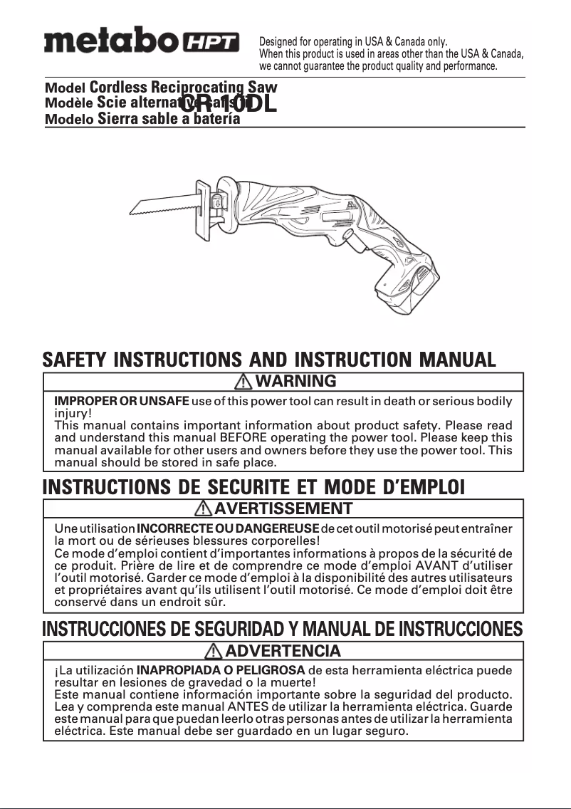 Image de la première page du manuel de l'appareil CR 10DL