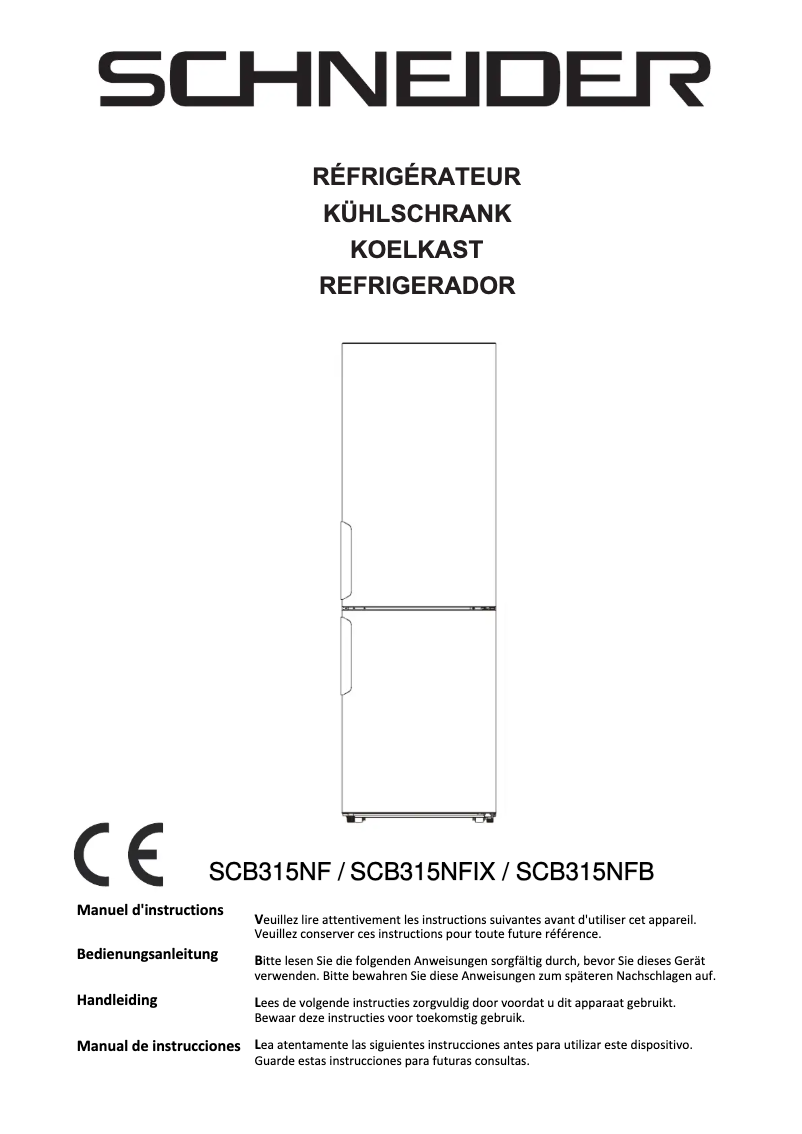 Image de la première page du manuel de l'appareil SCB315NFB