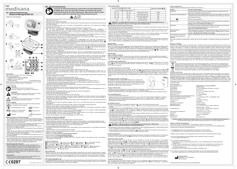 Page 1 de la notice Manuel utilisateur Medisana BW 335