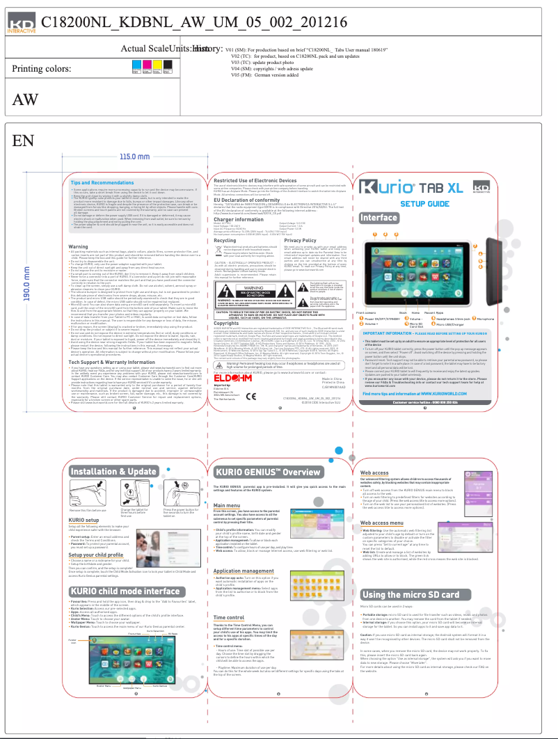 Page n°1 - Manuel utilisateur Kurio Tab XL 2