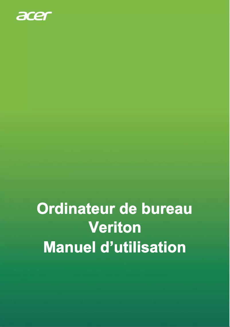 Image de la première page du manuel de l'appareil Veriton N4710GT