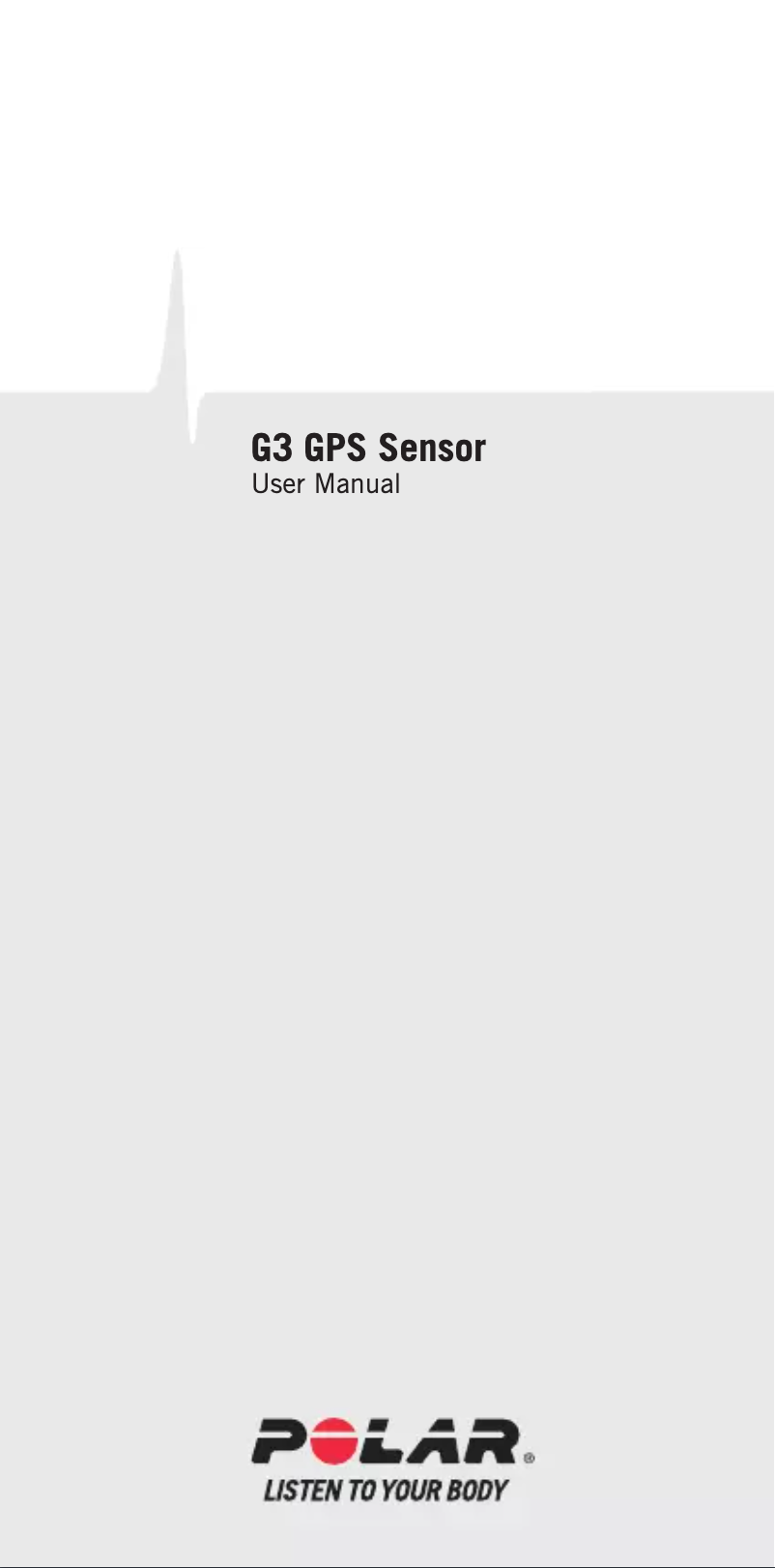 Page 1 de la notice Manuel utilisateur Polar G3