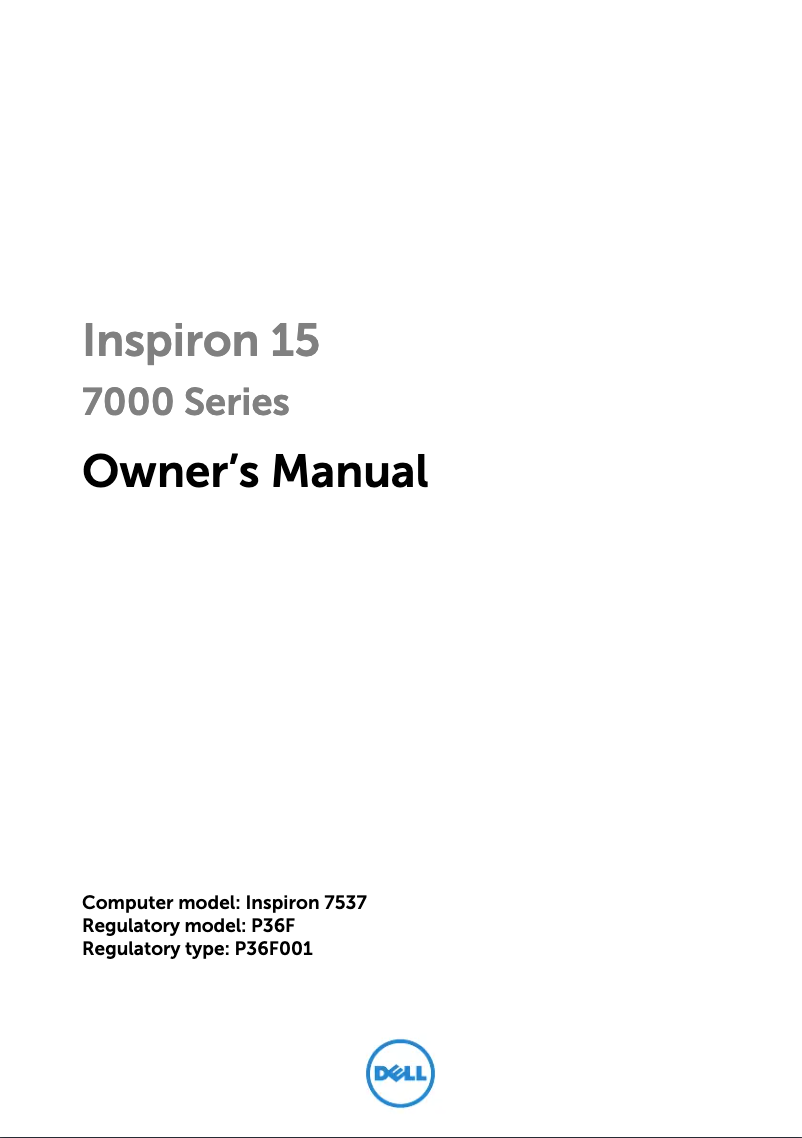 Page n°1 - Manuel utilisateur Dell Inspiron 7537