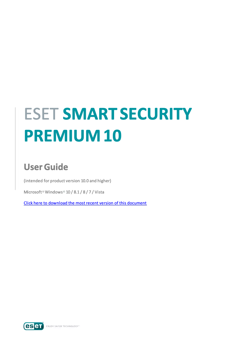Image de la première page du manuel de l'appareil Smart Security Premium 2017