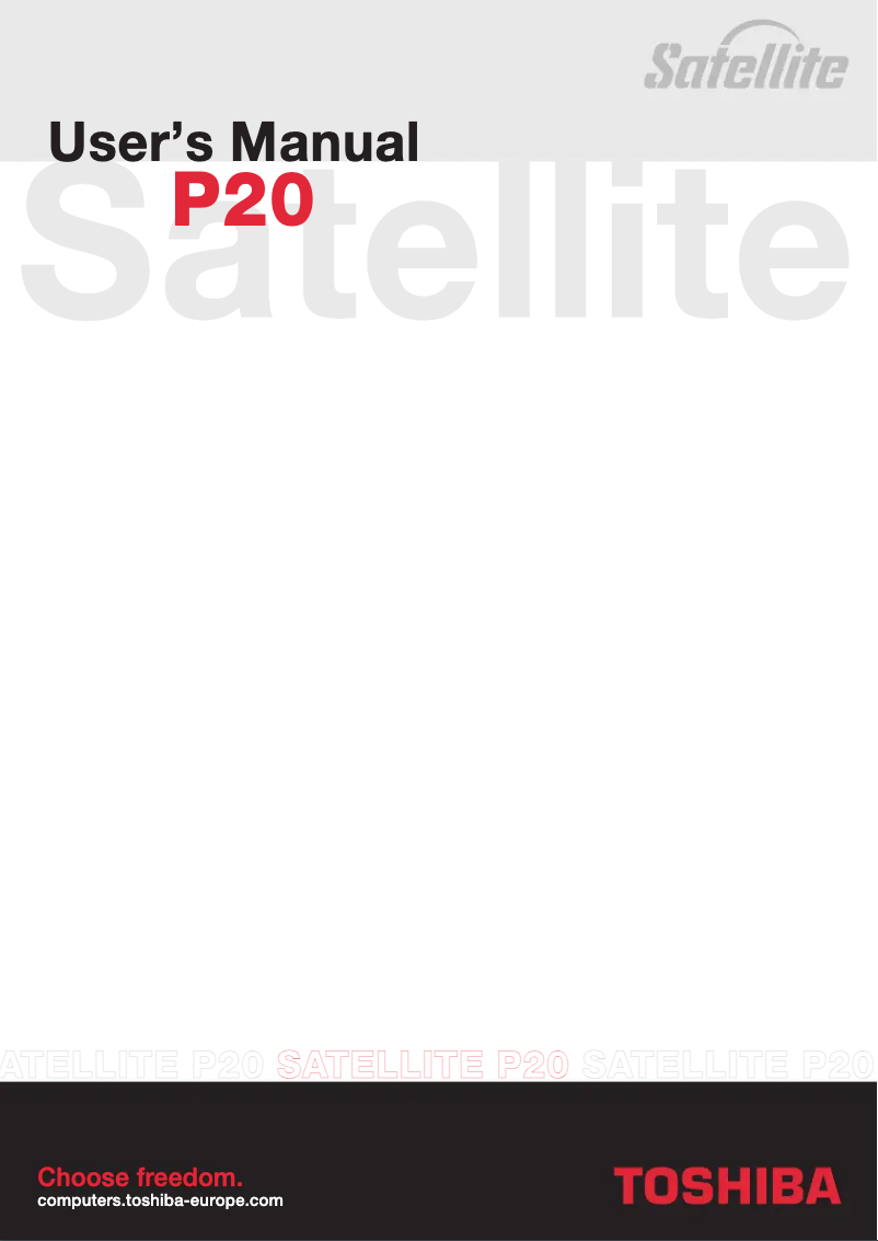 Page 1 de la notice Manuel utilisateur Toshiba Satellite P20