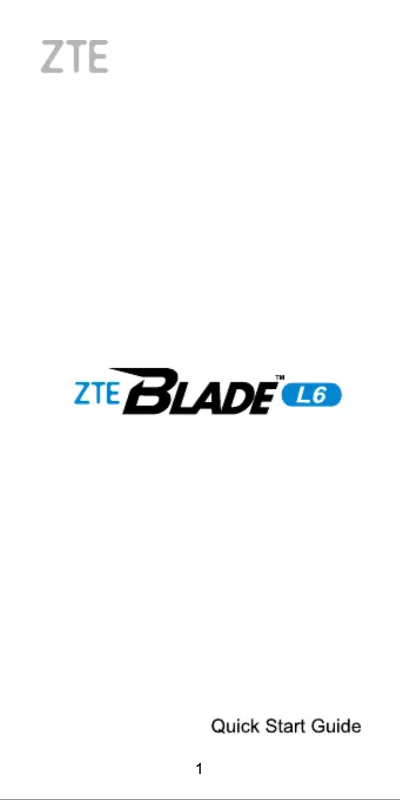 Image de la première page du manuel de l'appareil Blade L6