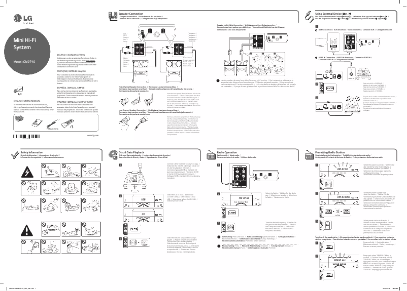 Image de la première page du manuel de l'appareil CM9740