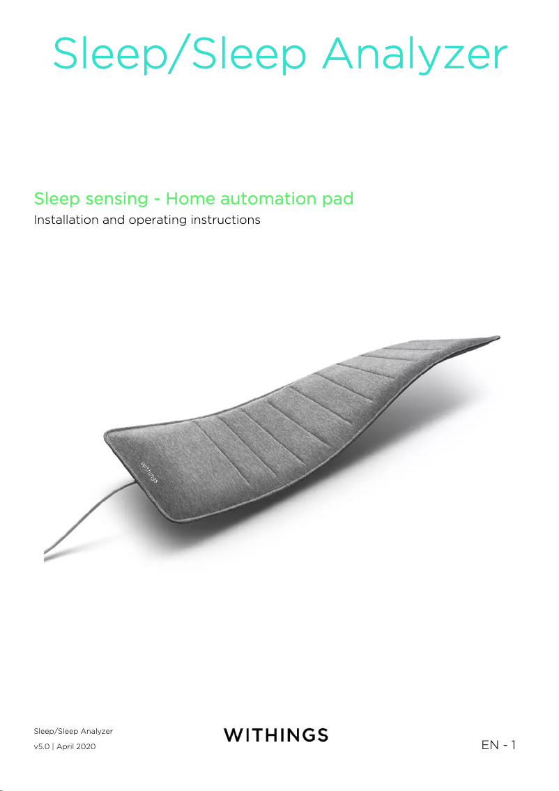 Page 1 de la notice Manuel utilisateur Withings Sleep