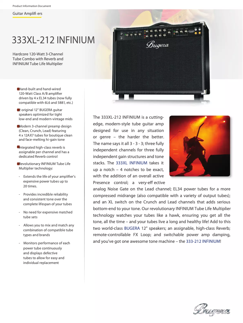 Page n°1 - Fiche technique Bugera 333XL-212 Infinium