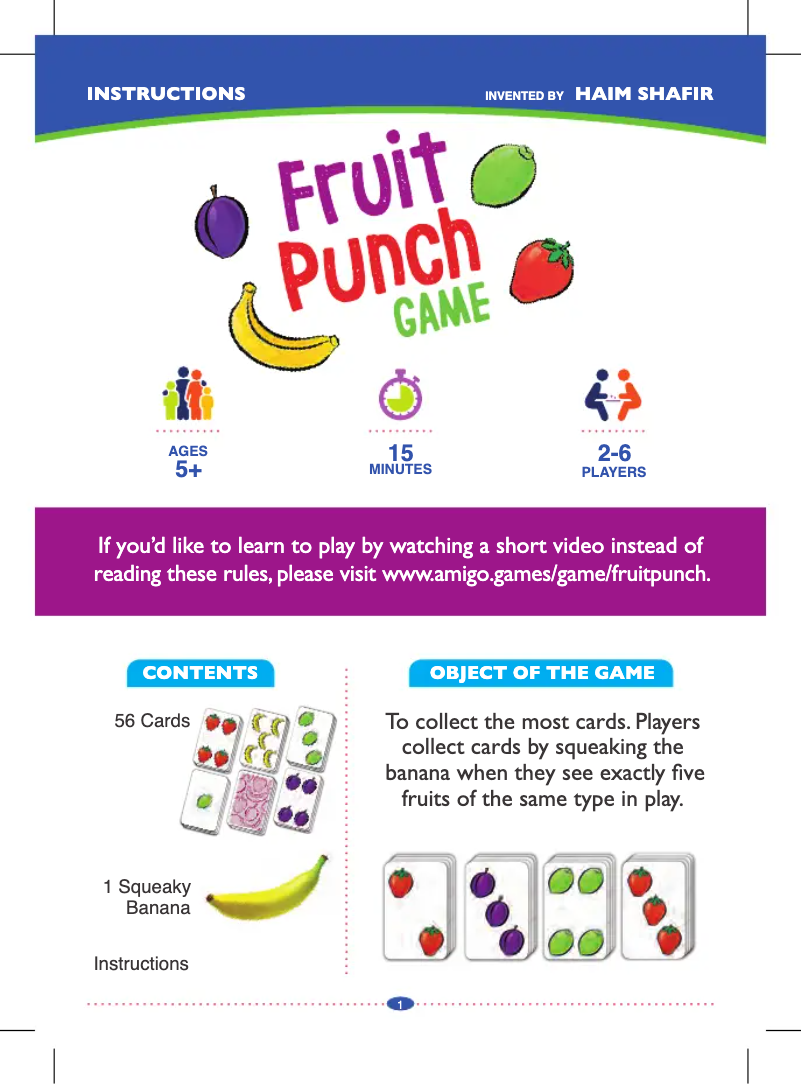 Page 1 de la notice Manuel utilisateur Amigo Fruit Punch