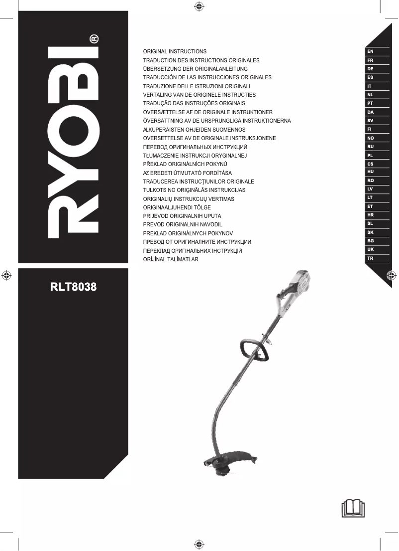 Page 1 de la notice Manuel utilisateur RYOBI RLT8038