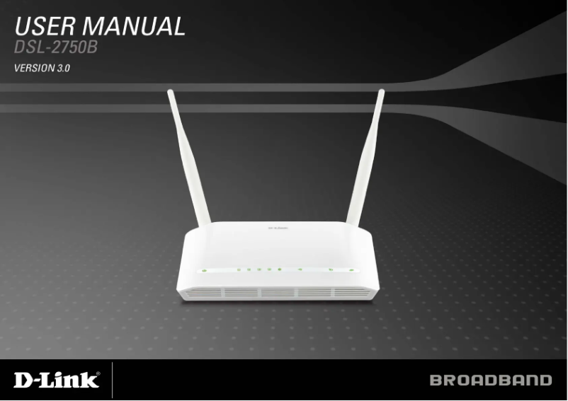 Imagen de la primera página del manual del dispositivo DSL-2750B