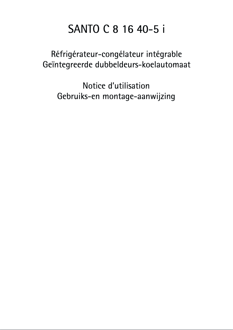 Page n°1 - Manuel utilisateur AEG-Electrolux Santo C 81640-5I