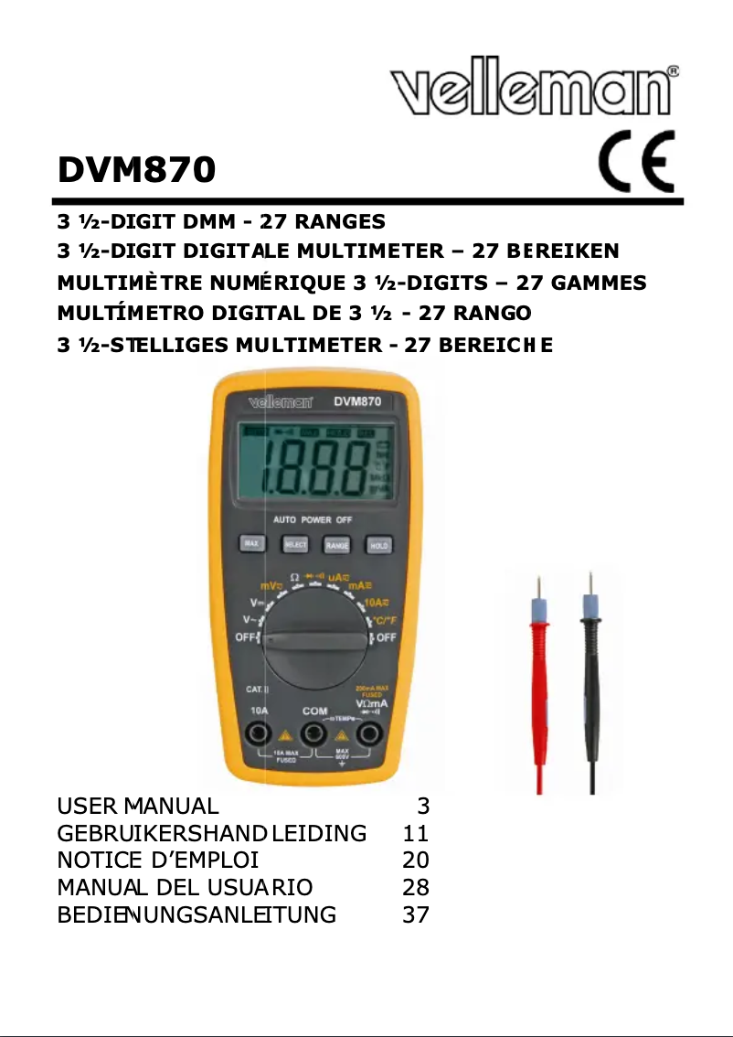 Image de la première page du manuel de l'appareil DVM870