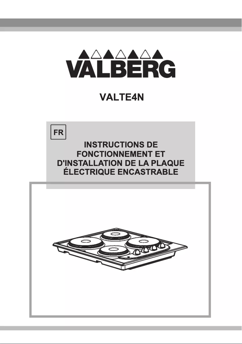 Page 1 de la notice Manuel utilisateur Valberg VALTE4N