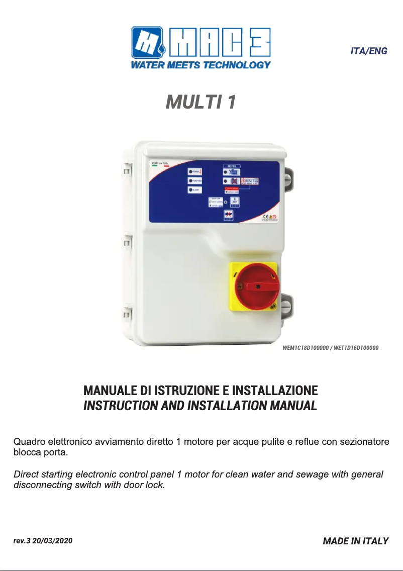 Image de la première page du manuel de l'appareil Quadro M