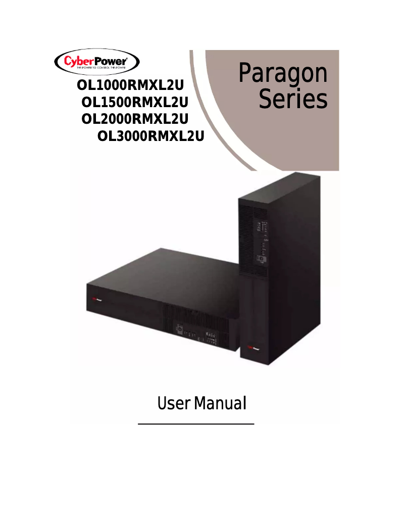 Page n°1 - Manuel utilisateur CyberPower OL1000RMXL2U