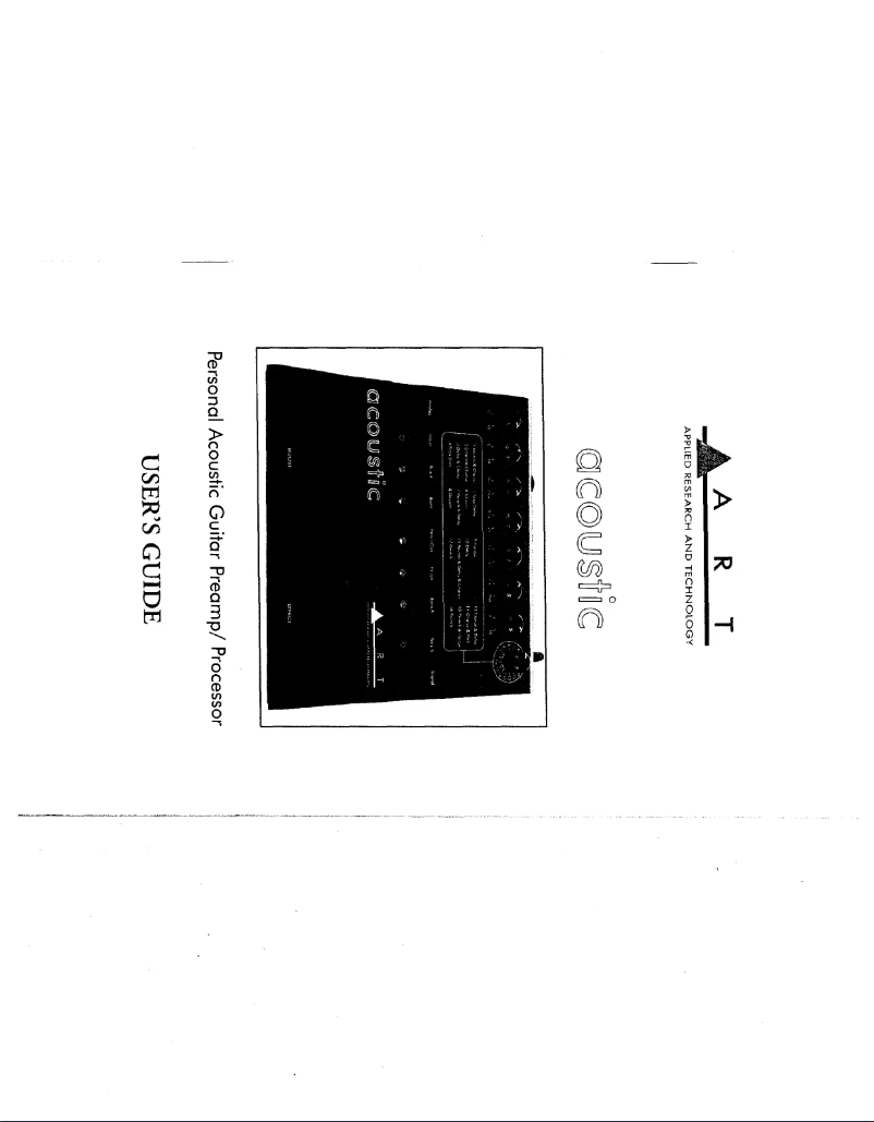 Page 1 de la notice Manuel utilisateur ART The Acoustic