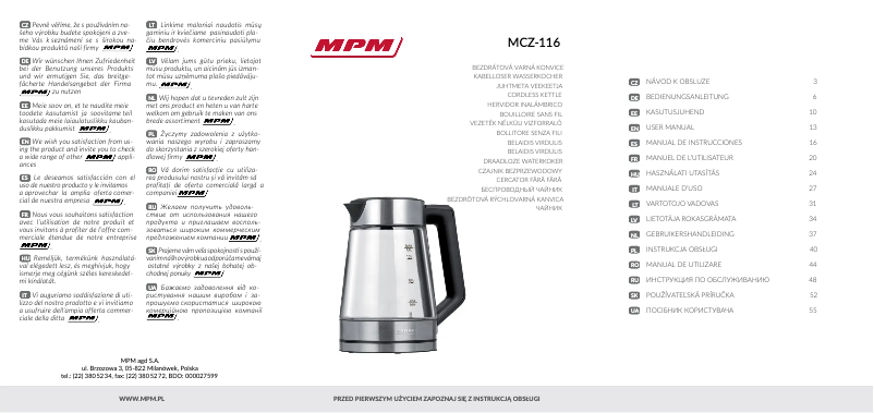 Page 1 de la notice Manuel utilisateur MPM MCZ-116