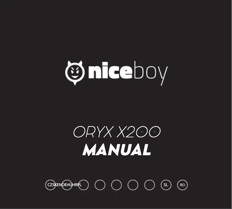 Page n°1 - Manuel utilisateur Niceboy ORYX X200