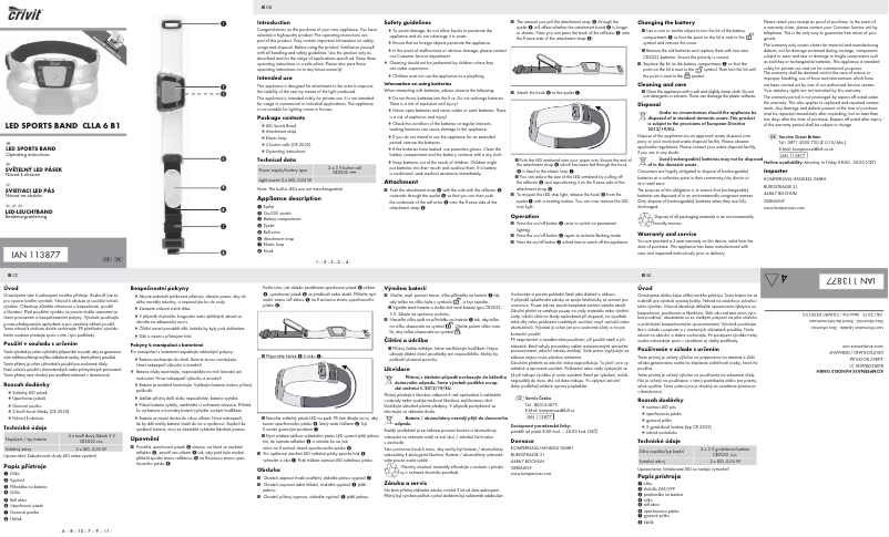 Page 1 de la notice Manuel utilisateur Crivit IAN 113877