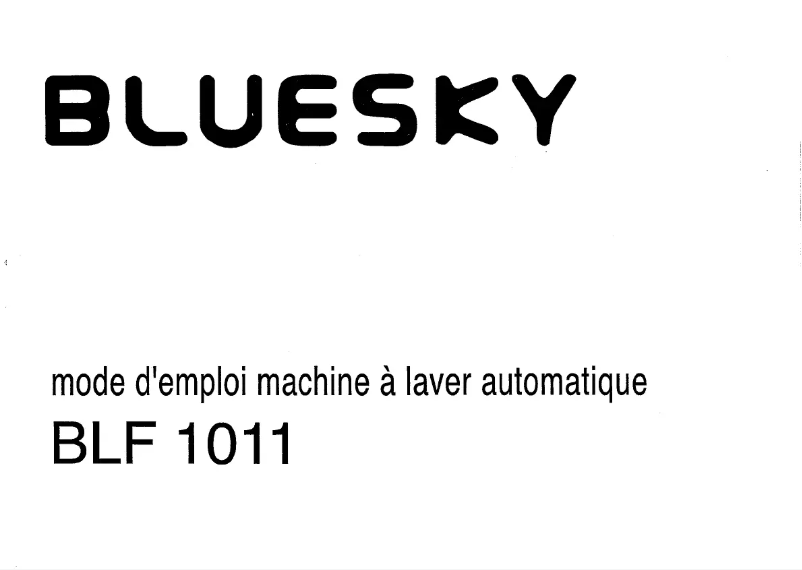 Page 1 de la notice Manuel utilisateur Bluesky BLF 1011