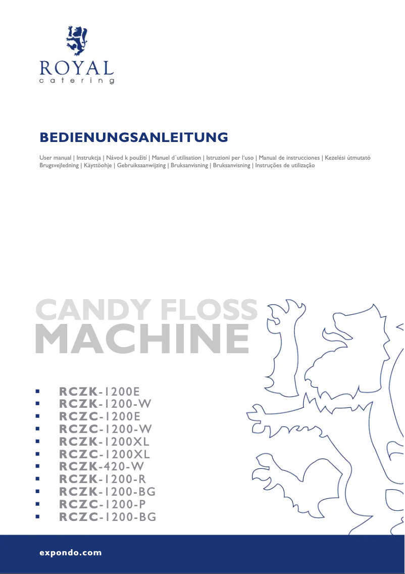 Página 1 del manual Manual de usuario Royal Catering RCZK-1200E