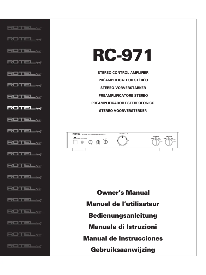 Page n°1 - Manuel utilisateur Rotel RC-971