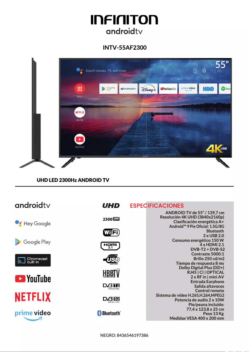 Page 1 de la notice Manuel utilisateur Infiniton INTV-55AF2300