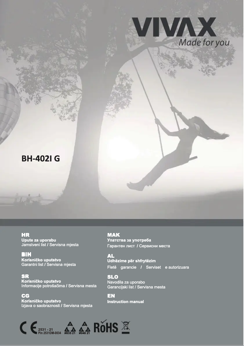 Página 1 del manual Manual de usuario Vivax BH-402I G