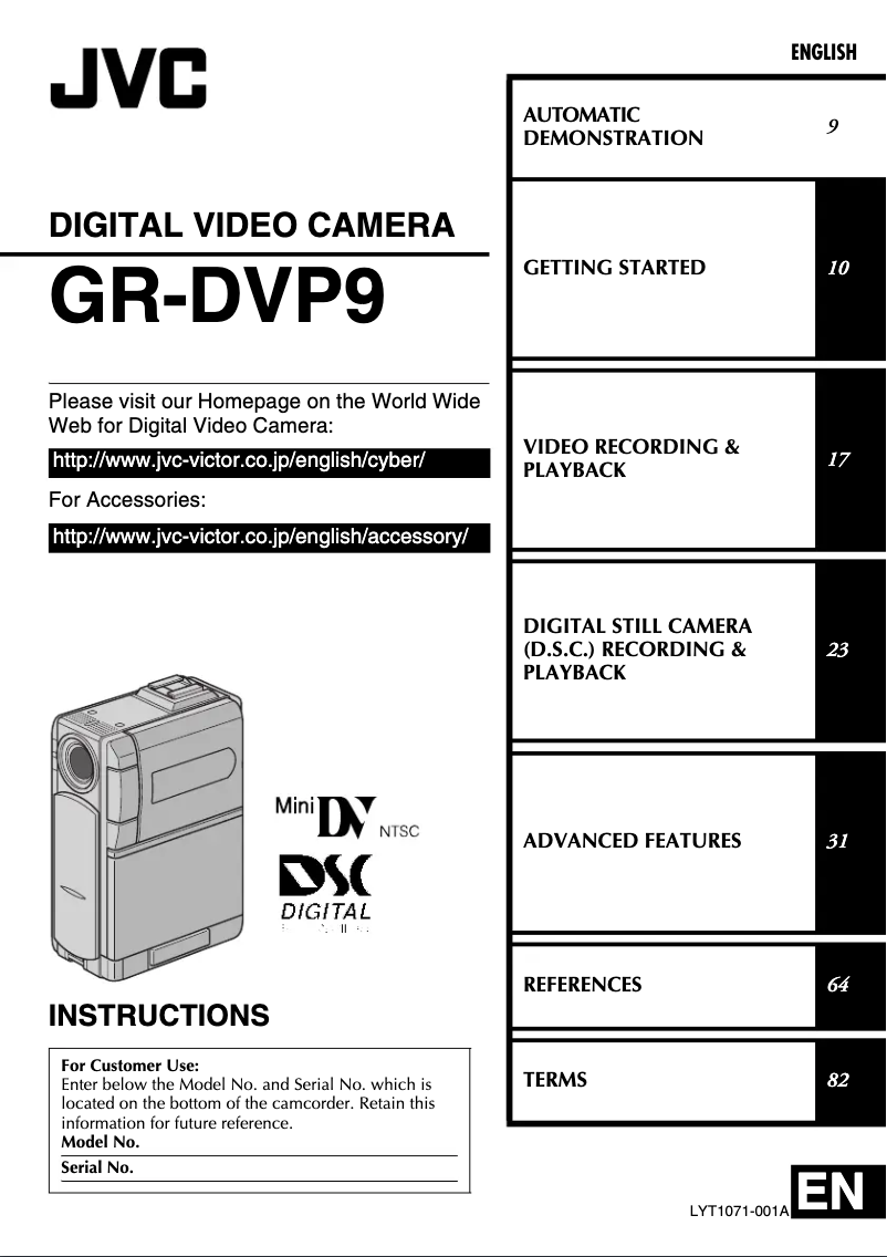 Image de la première page du manuel de l'appareil GR-DVP9