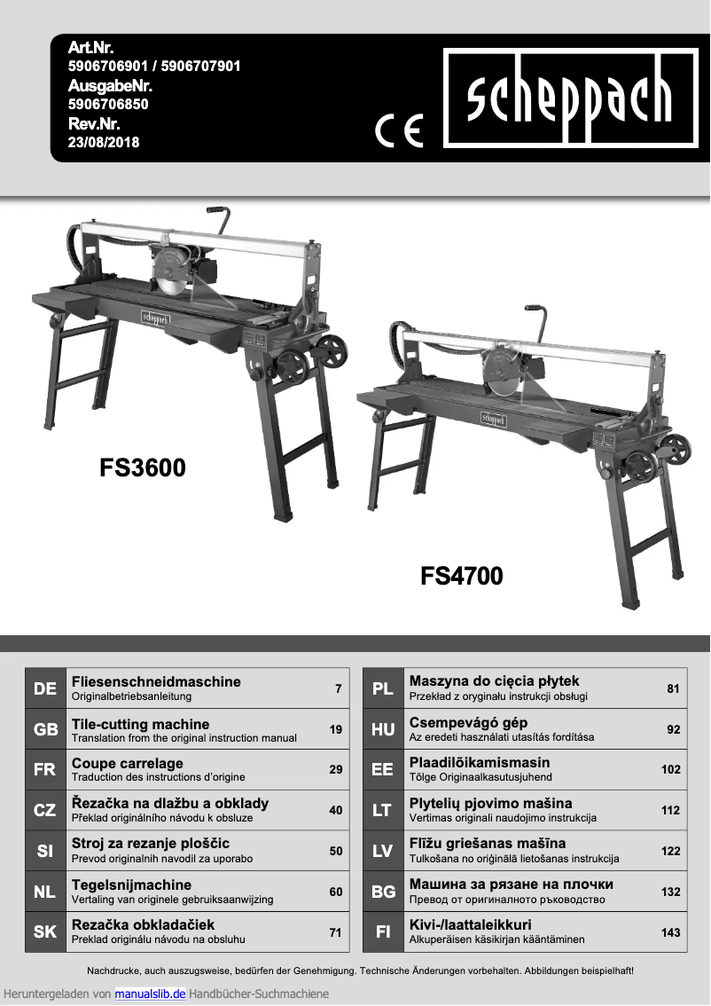 Imagen de la primera página del manual del dispositivo FS4700
