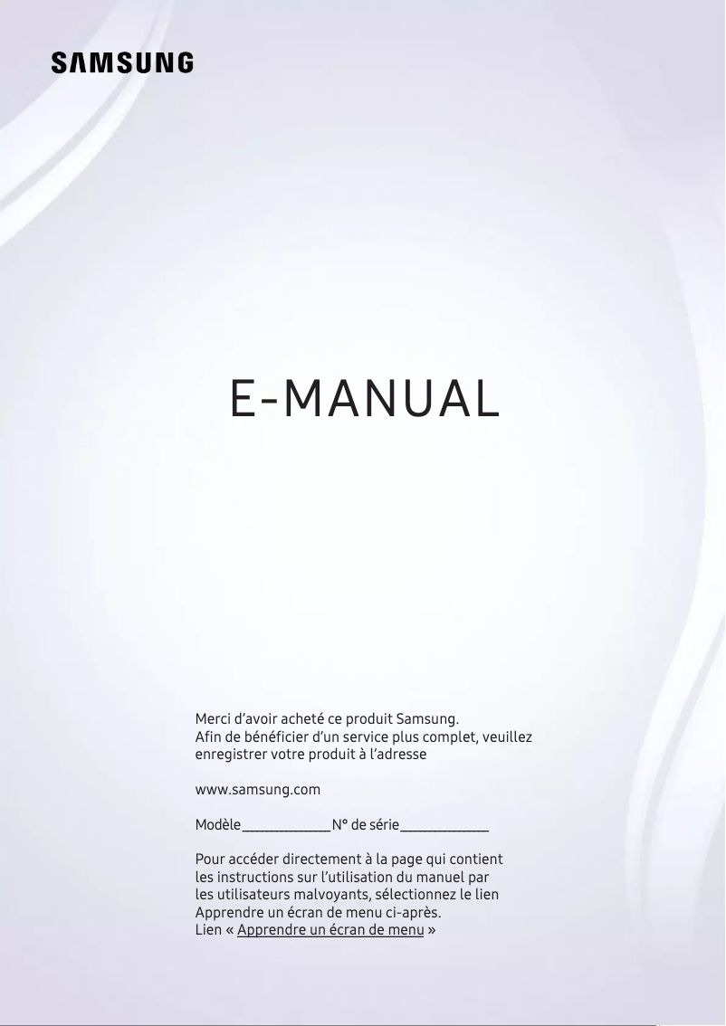 Page 1 de la notice Manuel utilisateur Samsung QA65Q8CNAS
