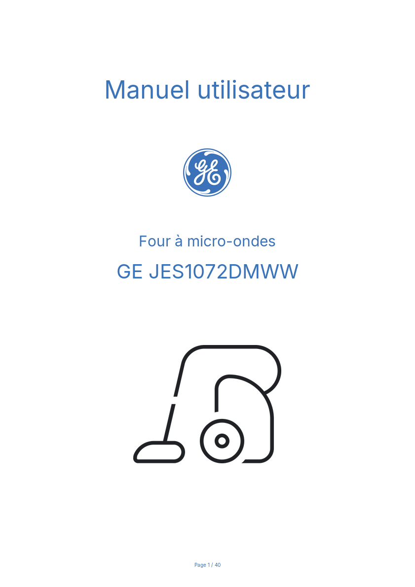 Image de la première page du manuel de l'appareil JES1072DMWW