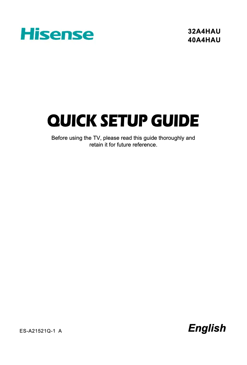 Image de la première page du manuel de l'appareil 40A4HAU