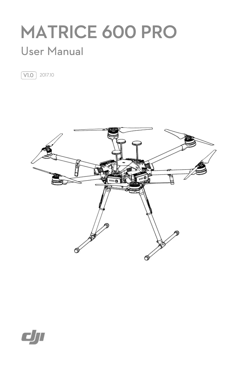 Page 1 de la notice Manuel utilisateur DJI Matrice 600 Pro