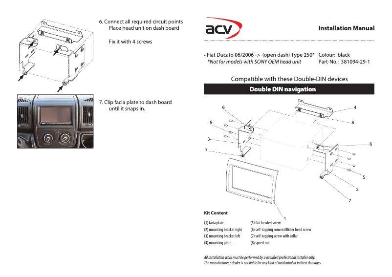 Page n°1 - Manuel utilisateur Alpine APF-F281094-29-1DU