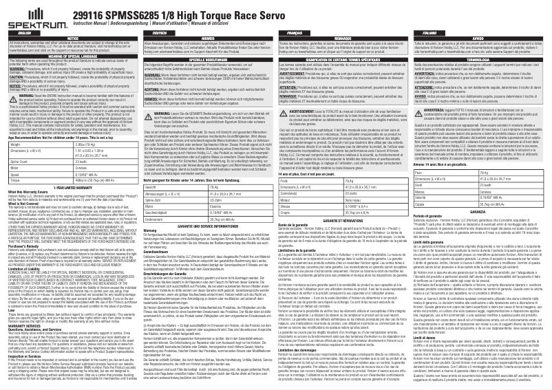 Página 1 del manual Manual de usuario Spektrum S6285