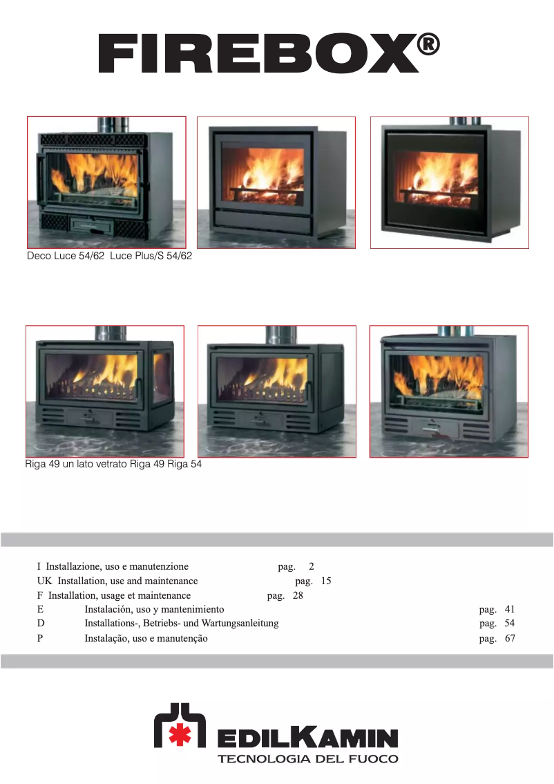 Page n°1 - Manuel utilisateur Edilkamin FIREBOX